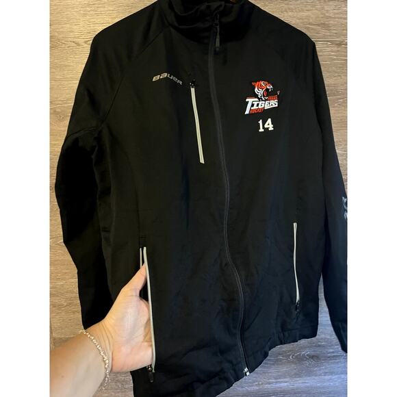 Bauer Texas Tiger Hockey Jacket Black Size Medium Full zip Winter team men - Picture 5 of 9